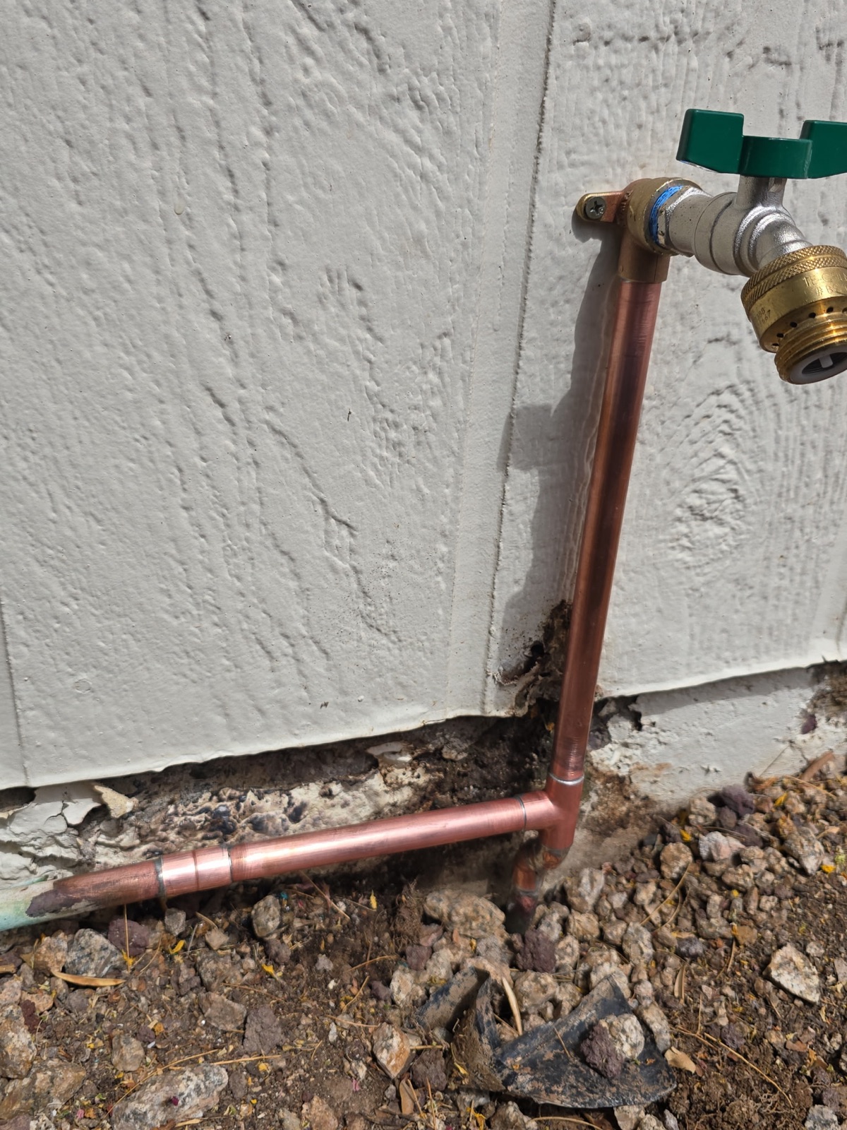 Leaking hose bib replaced with new copper piping on a Phoenix home